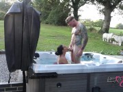 passionate outdoor sex in hot tub on naughty weekend away 4/16