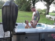 passionate outdoor sex in hot tub on naughty weekend away 5/16