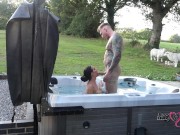 passionate outdoor sex in hot tub on naughty weekend away 6/16