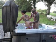 passionate outdoor sex in hot tub on naughty weekend away 7/16