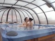 OLD4K. Babe is nailed by old womanizer in his personal swimming pool 4/16