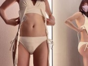 素人大学生♡強制イラマチオ』涙を流しながら喉奥まで咥える色白美少女に無許可で口内射精！素人カップル/歳の差/リアル主観/ノーマスク/水着/試着室盗撮/フェラチオ/English subtitles 12/16