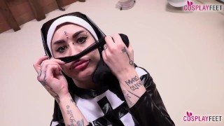Nun pantyhose feet dirty talk and spit - RedTube