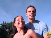 PublicSexDate - Big Tits Talena gets her Pussy Stuffed by a Big White Cock Outdoors 1/16