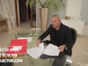 Trimmed blonde Cherry Kiss getssing shared by two horny guys who bang her asshole in POV 1/16