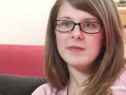 Ersties: Amateur Brunette Massages Herself As She Gets Ready To Masturbate 8/16