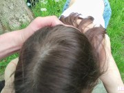 Cute Stepsister teases with her boobs outdoor. I had to fuck her right on the rock. 12/16