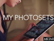 Watch this gorgeous model get naked and stroke her pussy eagerly 2/16