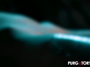 PURGATORYX Tiny tattooed brunette Eden Ivy has all of her holes penetrated by a big dick 1/16