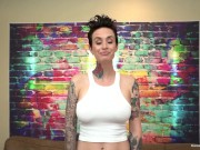 Busty tattooed girl thinks she can deepthroat this big cock 2/16