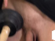 Femdom MILF n babe jerk off small cock 1/16