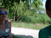 Petite blonde amateur has her tight hole stuffed outside 1/16