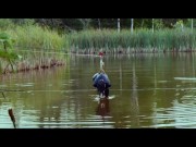 Deeply penetrative lezdom anal pleasure and throat fucking by a quiet serene river after suspension and refreshing dunk 7/16