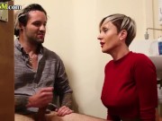 CFNM MILF jerks dude cock in toilet 3/16