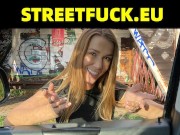 Streetfuck - Cum In Mouth In a Car And Make Her Boyfriend Jealous