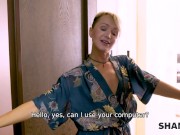 SHAME4K. MILF spreads legs after friends stepson finds her spicy pics 3/16