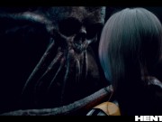 Asian chic explodes with a ton of cum after fuck wish a monster