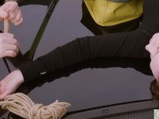 Deeply penetrated anally pleasured BDSM sub beauty on the warm earth receives her doms hard cock 3/16