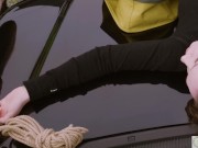 Deeply penetrated anally pleasured BDSM sub beauty on the warm earth receives her doms hard cock 4/16