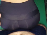 Leggings assjob, doggystyle encoxada cum in pants, cumming on leggings 7/16