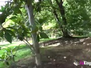 Petite babe seduces a random black dude in the park and bangs him at home 7/16