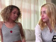 HJ teen duo enjoy hard cock wanking 1/16