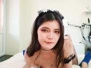 Personal maid for cleaning and fucking in all holes was rewarded with cum in her ass from her master 2/16