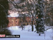 Vigorous trio and DP with hot brunette 1/16