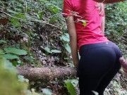 She begged me to cum on her big ass in yoga pants while hiking, almost got caught