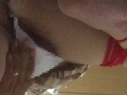 コスプレ。赤縄拘束。脚を広げられバイブ責め。連続マジイキ。ビショビショ💦 8/16