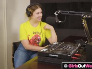 Curvy blonde lesbians lick pussies and buttholes during interview 1/16