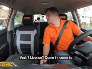 FakeDrivingSchool Skinny Tattoo Babe Gives Great Blowjobs 1/16