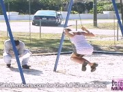 Risky Public Nudity With Short Haired Brunette Freak 8/16