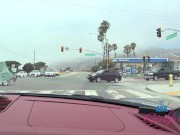 Blowjob in the car with blonde babe Riley Star - Roadhead POV 1/16