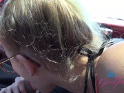 Blowjob in the car with blonde babe Riley Star - Roadhead POV 16/16
