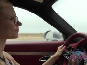 Blowjob in the car with blonde babe Riley Star - Roadhead POV 3/16