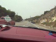 Blowjob in the car with blonde babe Riley Star - Roadhead POV 4/16