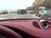 Blowjob in the car with blonde babe Riley Star - Roadhead POV 6/16