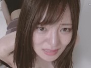 （ちんこ視点）恥ずかしくてにやにや♡大きい鏡前でオナニー（日本人素人）거울 앞에서 자위하기♡일본 평신도 7/16