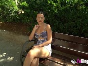 Alluring brunette Haix eats up a GIANT BLACK COCK in public!! 6/16