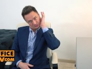 POV - Hot office blonde Bambi Dee in Double penetration trio 1/16