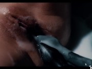 Hot brunette fucked and filled up with cum by alien monsters 16/16