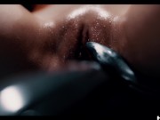 Hot brunette fucked and filled up with cum by alien monsters 6/16