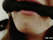 Watch this kinky girl gag and spank herself while masturbating 3/16