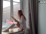 DOEGIRLS - Busty Slut Kaisa Nord Solo Homemade Dildo Masturbation With Her New Toy 1/16