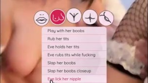 eve sweet and Simon into an interactive threesome in this porn game for mobile