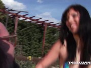 PRIVATE com - Brunette College Girl Nelly Ice Gives Old Man Sloppy Blowjob! 6/16