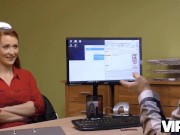 VIP4K. Pelirroja de grandes tetas es embestida por el prestamista en su oficina 4/16
