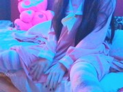 Kawaii Asian girl touching her pussy and humping pillow when parents are home loud moaning 1/16