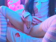 Kawaii Asian girl touching her pussy and humping pillow when parents are home loud moaning 2/16